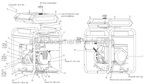 Part Location Diagram of GS-0208 Porter Cable Cover Engine 9H Van
